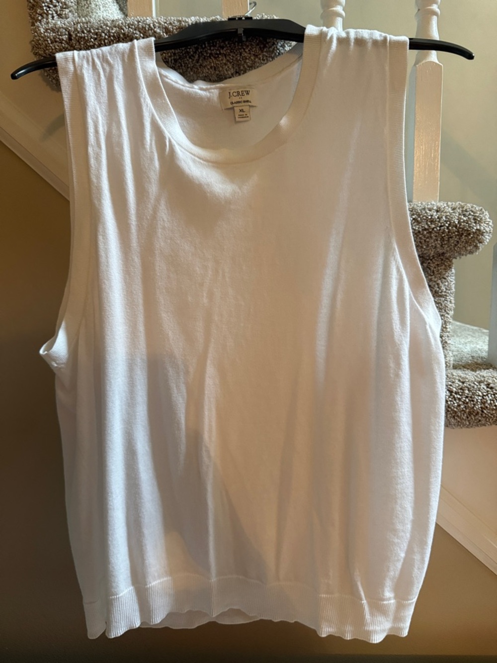 J. Crew White Sleeveless Knit Tank